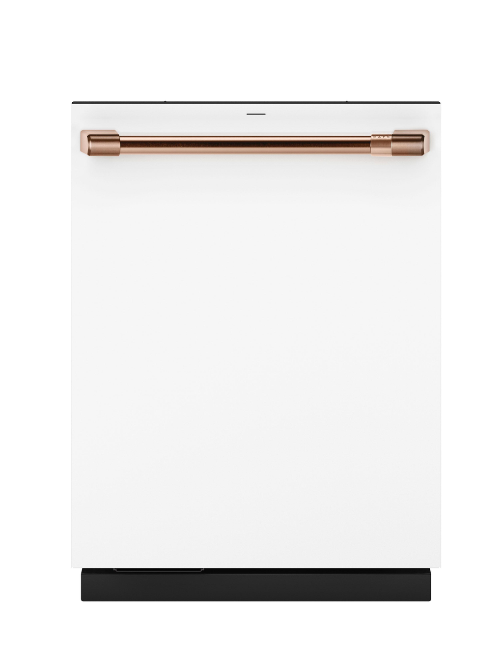 24-Inch Top Control Smart Built-In Dishwasher — Matte White with Brushed Bronze Handle