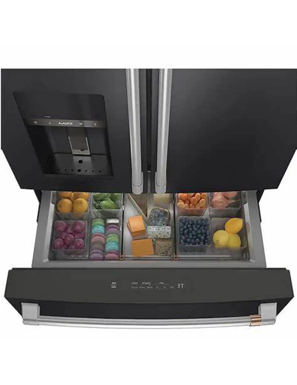 Café CVE28DP3NHD1 36-Inch 27.8 Cu. Ft. Smart 4-Door French Door Refrigerator — Matte Black
