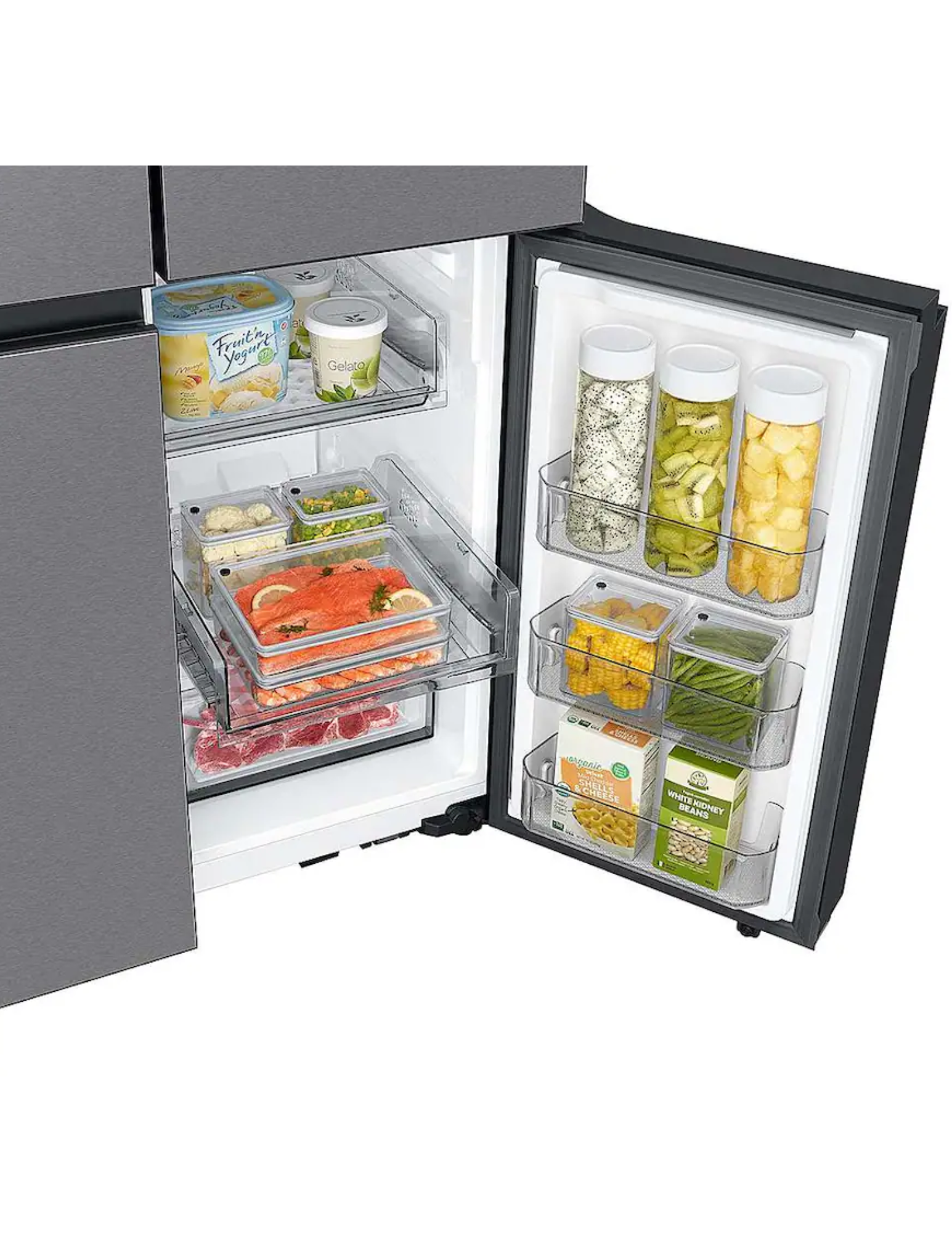 Samsung RF23DB9600QLAA Bespoke 23 cu. ft. Counter Depth 4-Door Flex Refrigerator with Beverage Center