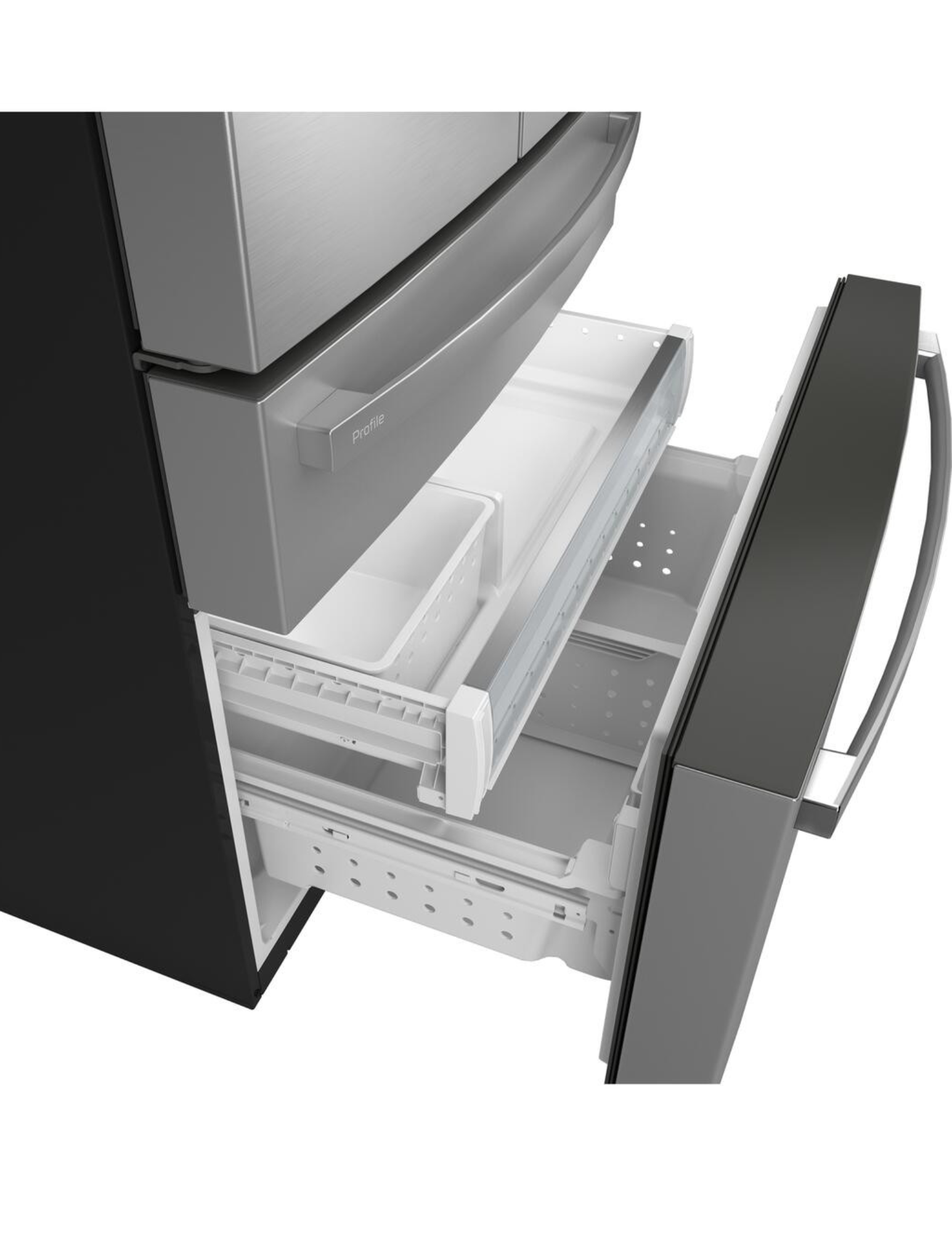GE Profile PGE29BYTFS  28.7 Cu. Ft. Smart 4-Door French Door Refrigerator Fingerprint Resistant Stainless Steel | Dual-Dispense AutoFill Pitcher
