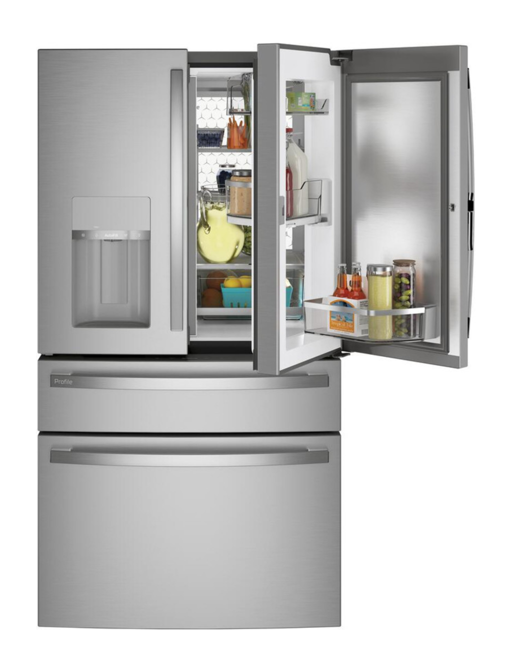 GE Profile PVD28BYNFS 27.9 Cu. Ft. Smart 4-Door French Door Refrigerator – Fingerprint Resistant Stainless Steel
