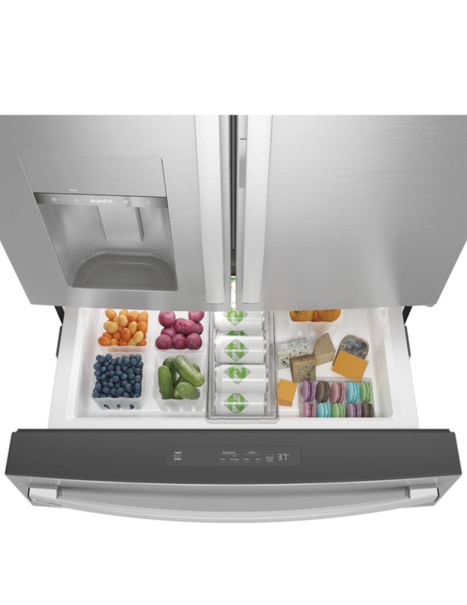 GE Profile PVD28BYNFS 27.9 Cu. Ft. Smart 4-Door French Door Refrigerator – Fingerprint Resistant Stainless Steel