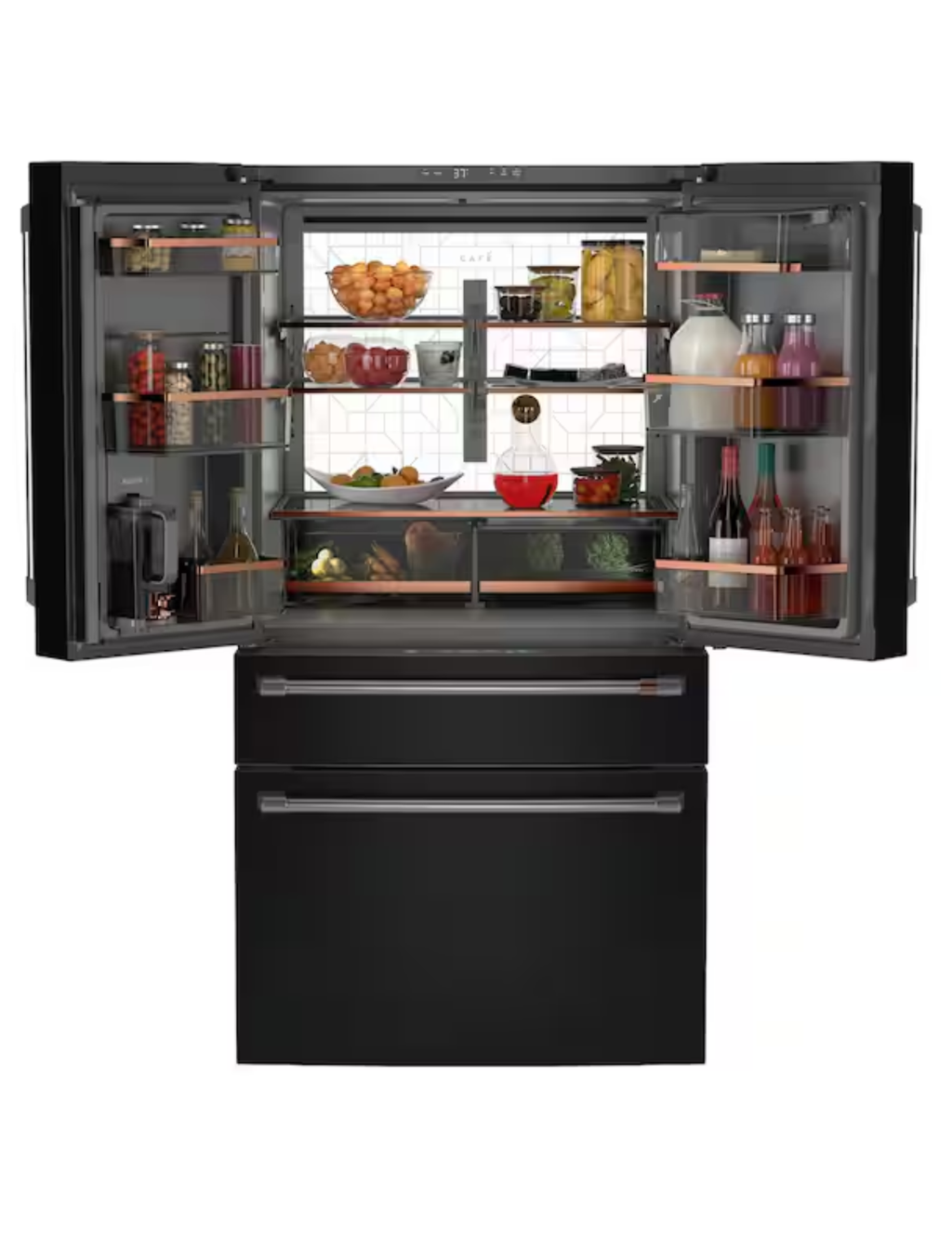 Café CJE23DP3WBD1 23.2 Cu. Ft. Smart Counter-Depth 4-Door French Door Refrigerator – Matte Black