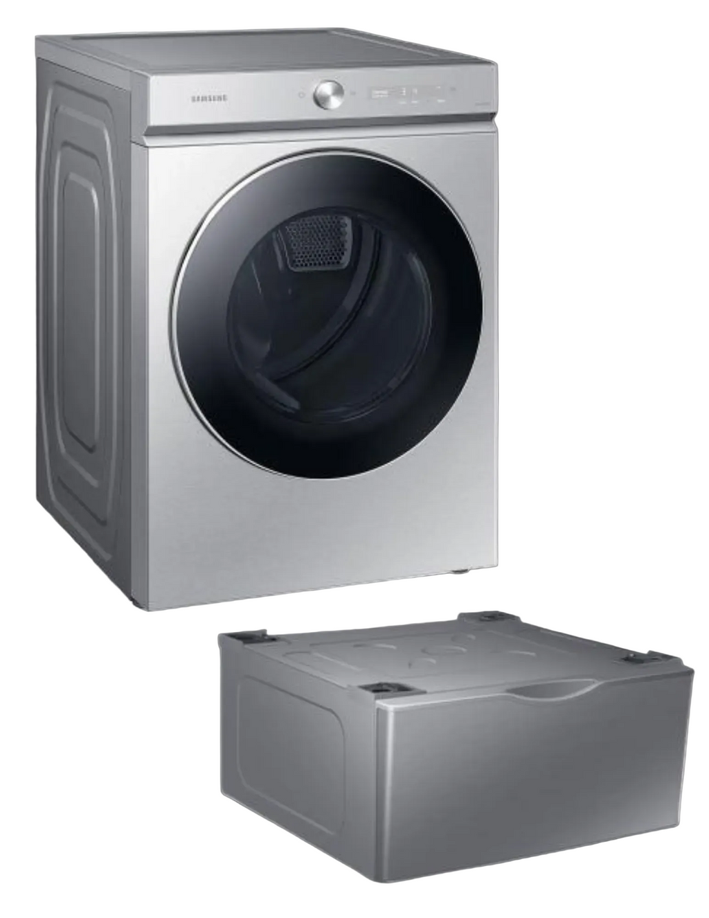 Samsung DVG53BB8900T Bespoke 7.6 Cu. Ft. Smart Gas Dryer with AI & Super Speed Dry – Silver Steel