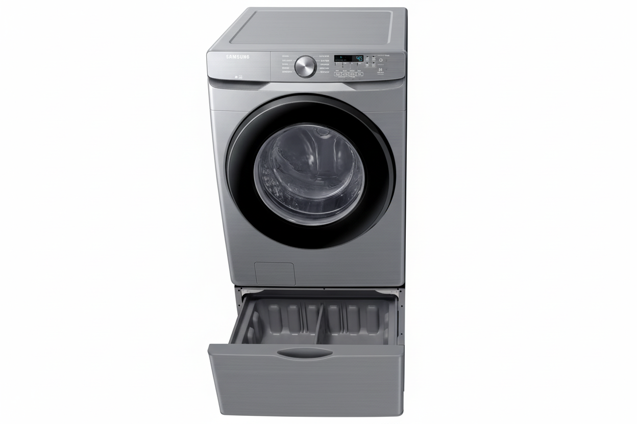 Samsung DVG53BB8900T Bespoke 7.6 Cu. Ft. Smart Gas Dryer with AI & Super Speed Dry – Silver Steel