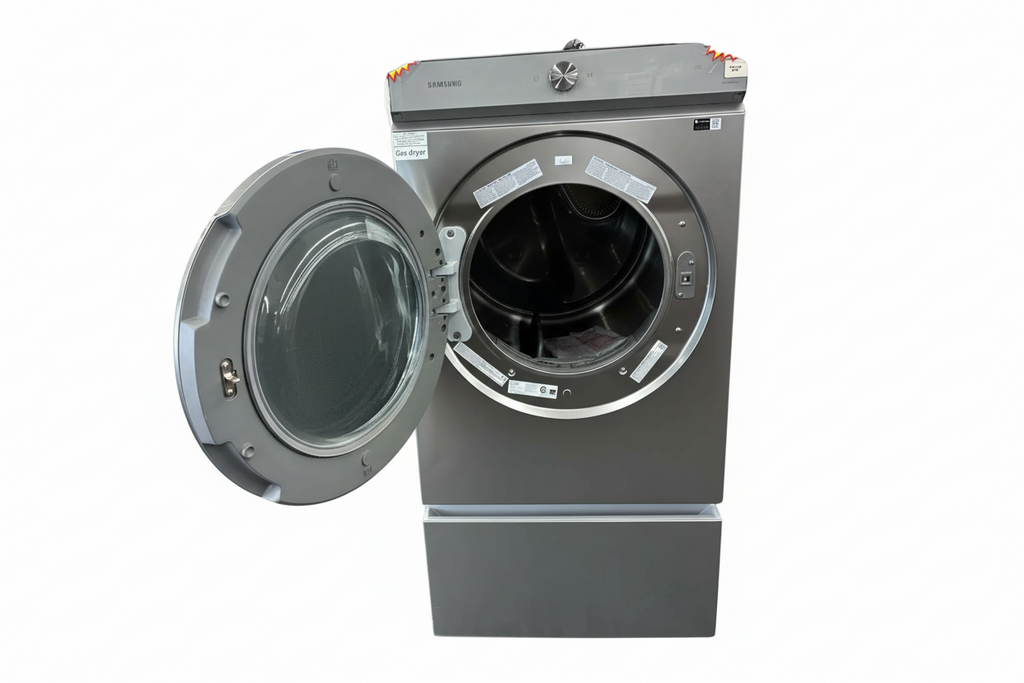Samsung DVG53BB8900T Bespoke 7.6 Cu. Ft. Smart Gas Dryer with AI & Super Speed Dry – Silver Steel