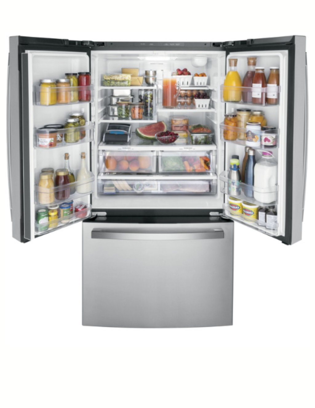 GE GWE22JYMFS 21.9 Cu. Ft. Counter-Depth French Door Refrigerator – Fingerprint Resistant Stainless Steel