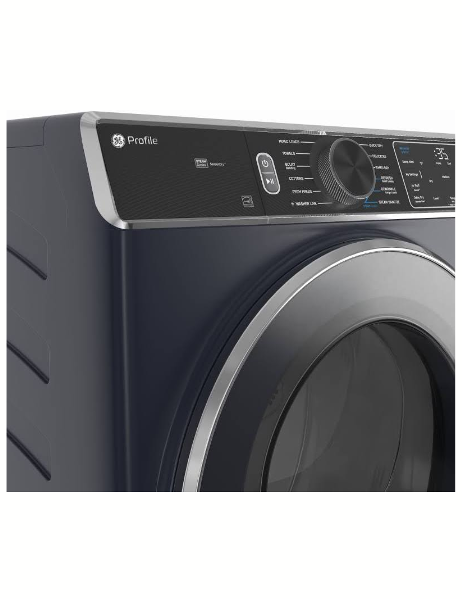 GE Profile PFD87GSPV0RS 7.8 Cu. Ft. Smart Gas Dryer with Steam & Sanitize – Sapphire Blue