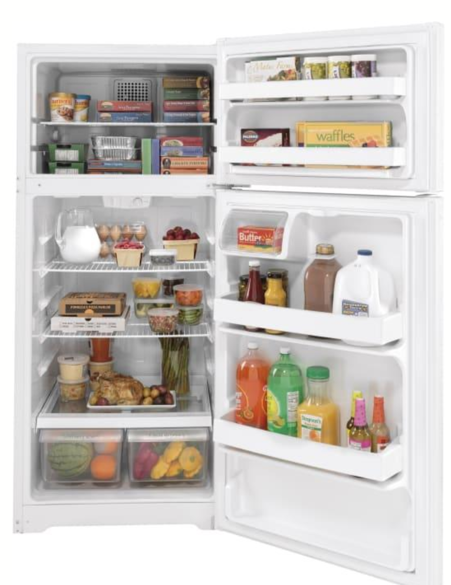GE 16.6 Cu. Ft. Top-Freezer Refrigerator – White – GTS17DTNNRWW