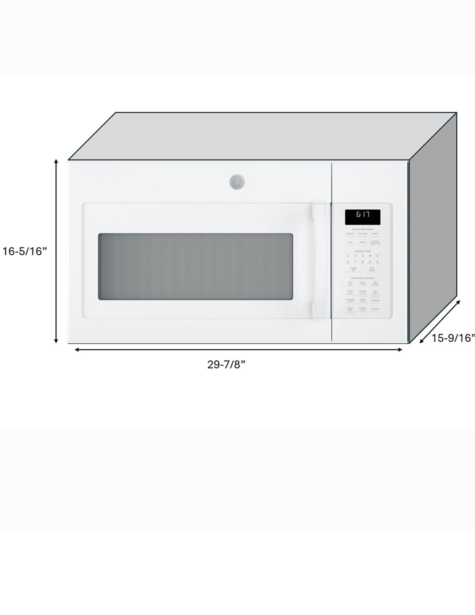 GE JVM6175DKWW Over-the-Range Microwave (White)