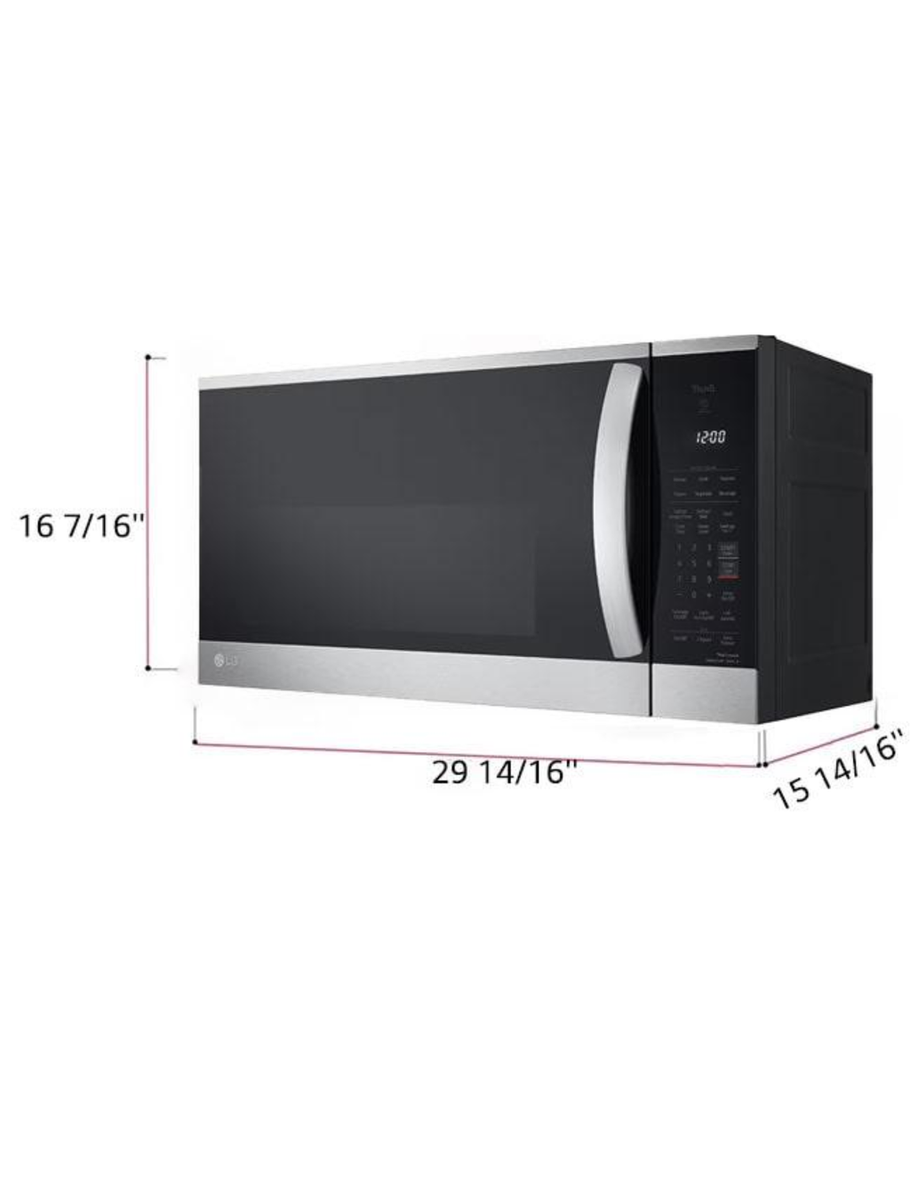 LG MVEM1825F – 1.8 Cu. Ft. Smart Over-the-Range Microwave (Stainless Steel)